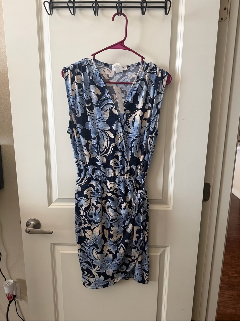 Ariella Blue Floral Wrap-Style Women's Dress